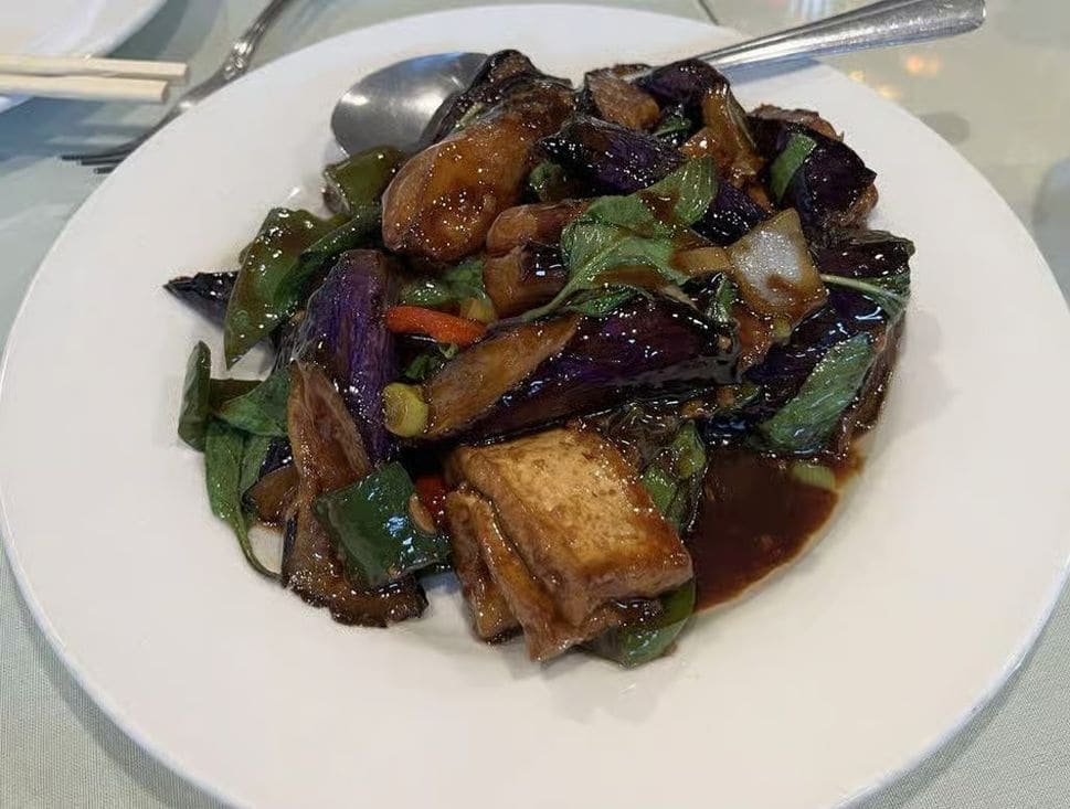 Braised Tofu Eggplant W. Basil — Taibat Noodle House Santa Ana