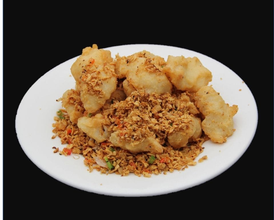 Dry Garlic Fish — Taibat Noodle House Santa Ana