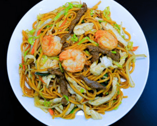 Three Flavors Chow Mein — Taibat Noodle House Santa Ana