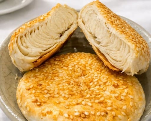 Layered Sesame Flatbread (2) — Taibat Noodle House Santa Ana